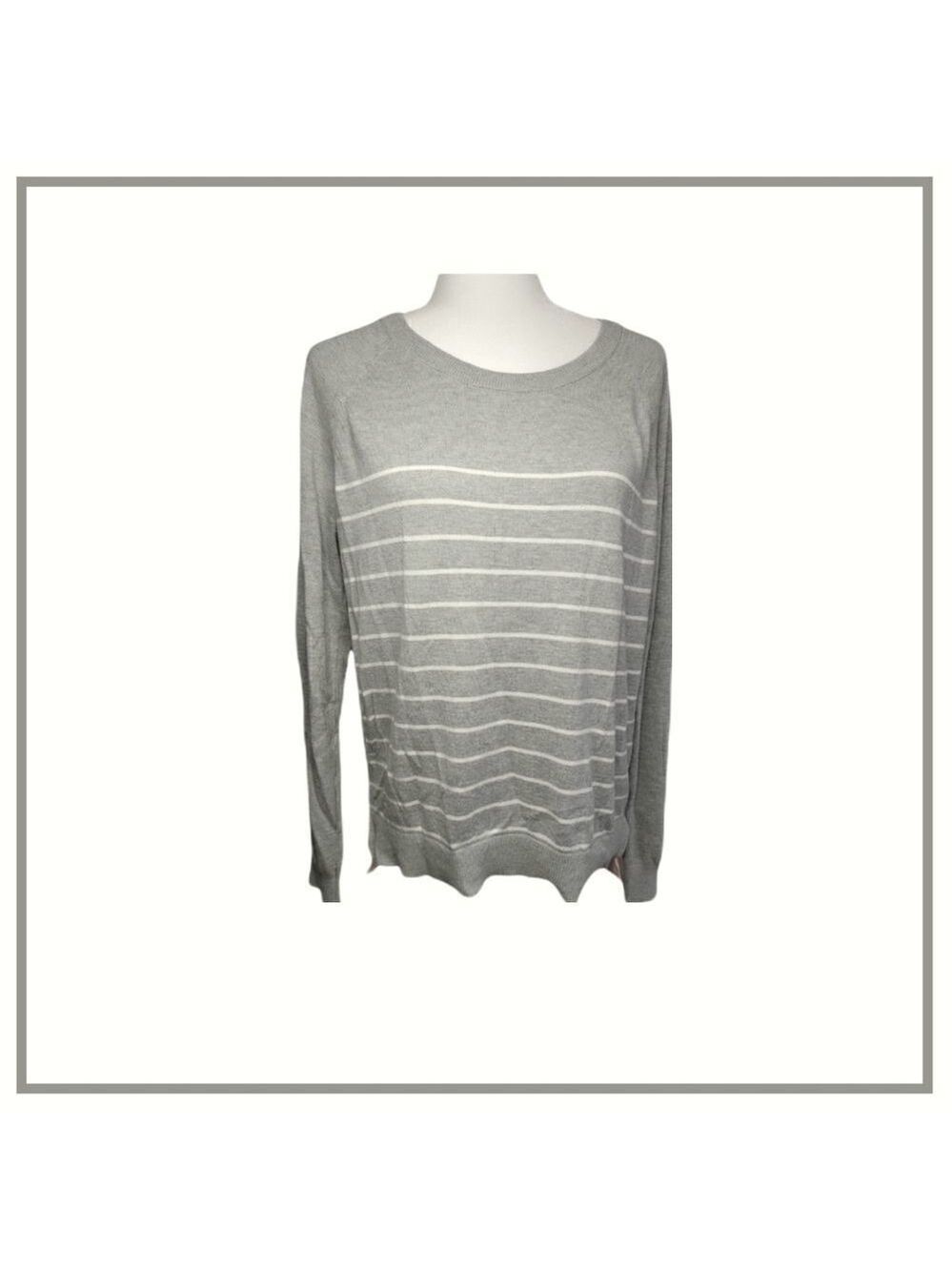 Gap gray with white stripes print sheer back Size Medium